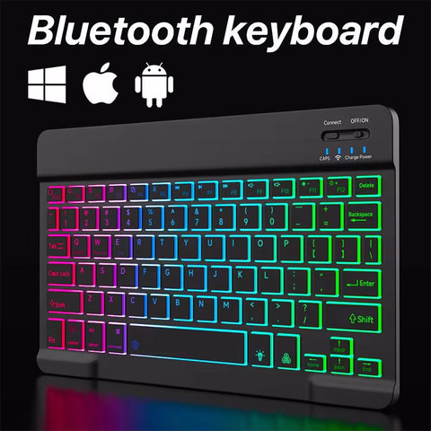 Teclado Inalámbrico Bluetooth RGB Retroiluminado