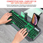 Teclado Gaming Ergonómico con RGB y Soporte para Celular