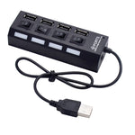 Hub USB 2.0 de 4 puertos con alimentación independiente