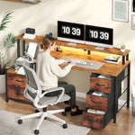 Escritorio Gaming 67" con LED, 5 Cajones y Soporte Monitor