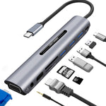 Hub Docking USB-C 9 en 1 HDMI VGA para Laptop y Móvil