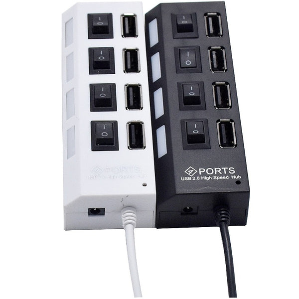 Hub USB 2.0 de 4 puertos con alimentación independiente