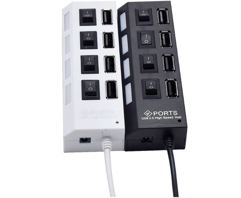 Hub USB 2.0 de 4 puertos con alimentación independiente