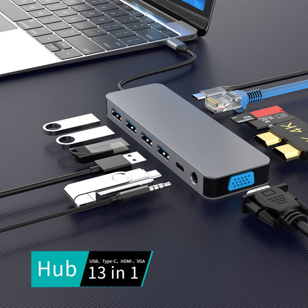 Hub USB-C con Ethernet Gigabit y Docking Station