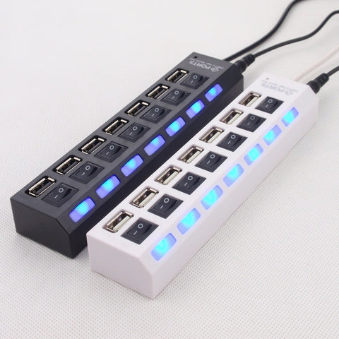 Hub USB 7 Puertos con Interruptor Individual