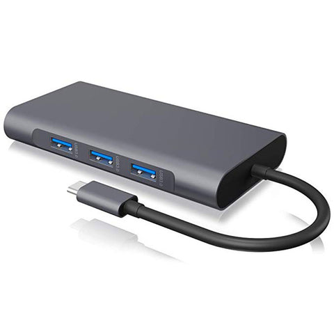 Hub Multipuerto USB-C con HDMI, VGA, Ethernet y Lector TF