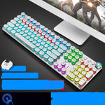 Teclado Mecánico Gaming Steampunk Ejes Verdes y Negros