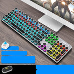 Teclado Mecánico Gaming Steampunk Ejes Verdes y Negros