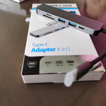 Dock Multifunción 4K USB 6 en 1 para Notebooks