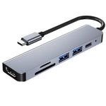 Dock Multifunción 4K USB 6 en 1 para Notebooks