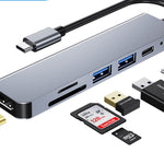 Dock Multifunción 4K USB 6 en 1 para Notebooks