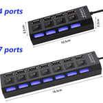 Hub USB 7 Puertos con Interruptor Independiente