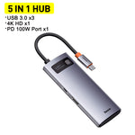 Hub Multipuerto USB-C 6 en 1 con Salida 4K