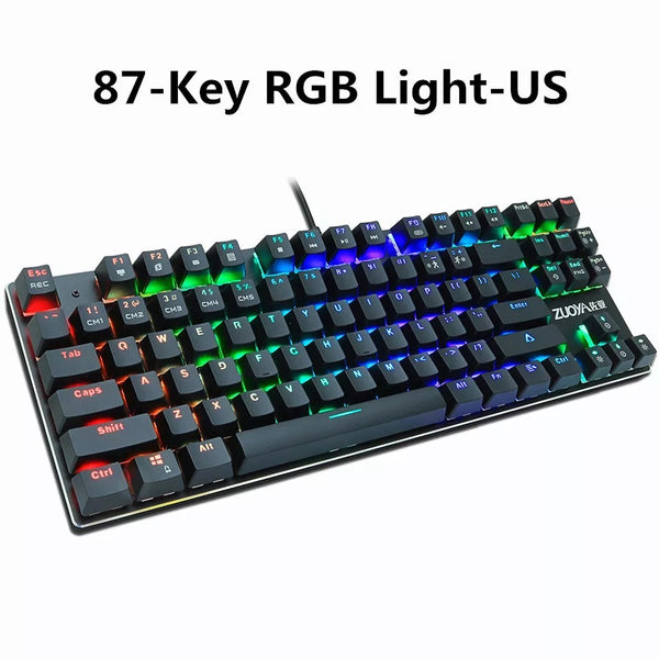 Teclado Mecánico Gaming 87 Teclas Ejes Verde Rojo