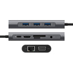 Hub Adaptador USB Tipo C Múltiples Puertos