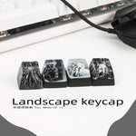 Keycaps Resina Snow Mountain Teclado Mecánico Personalizado