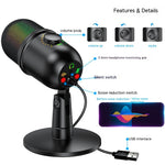 Micrófono USB RGB para Transmisiones en Vivo