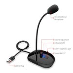 Micrófono USB Gooseneck con Monitor de Sonido