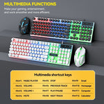 Kit Gaming Teclado Mecánico Retro Luminoso y Ratón