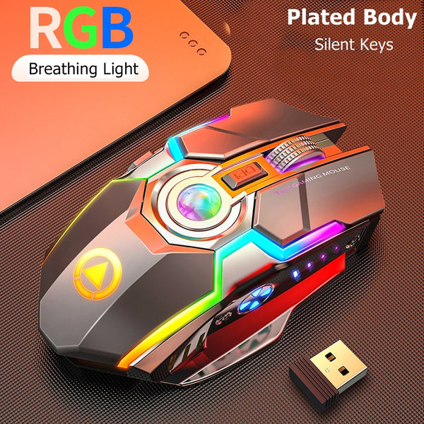 Ratón Gaming RGB Inalámbrico Recargable con Silenciador