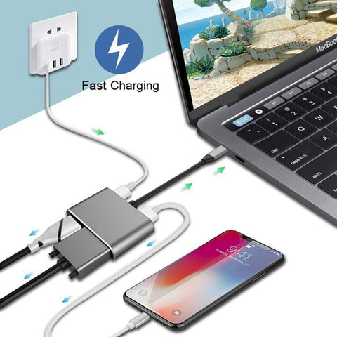 Hub Adaptador USB Tipo C Múltiples Puertos