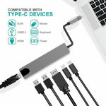Hub USB-C Multifunción 6 en 1 HDMI RJ45 PD