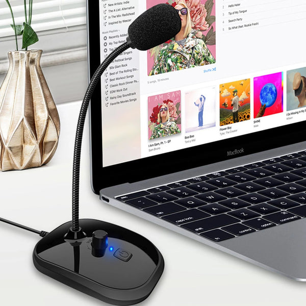 Micrófono USB Gooseneck con Monitor de Sonido