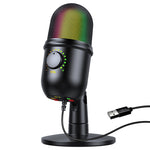 Micrófono Condensador USB Reducción Ruido RGB