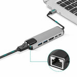 Hub USB-C Multifunción 6 en 1 HDMI RJ45 PD