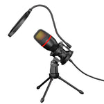 Micrófono USB Gaming Podcast RGB Luz Compacto