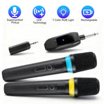 Micrófono Inalámbrico UHF Dual 2.4G Dinámico RGB Karaoke DJ