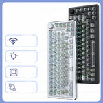 Teclado Mecánico RGB Inalámbrico Tri-modo Transparente