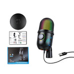 Micrófono Condensador USB Reducción Ruido RGB