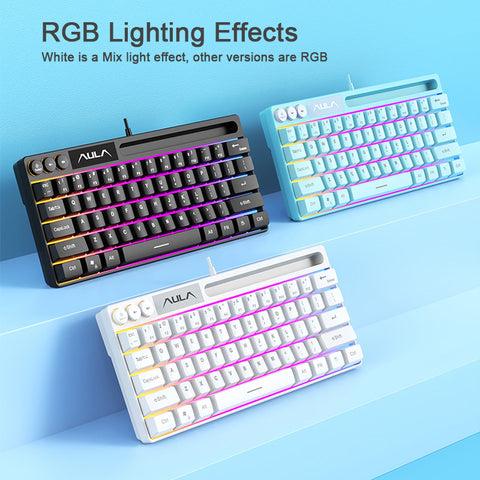 Teclado Gaming RGB 61 Teclas Membrana Alámbrico