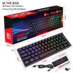 Teclado Gaming Membrana 61 Teclas con Iluminación RGB