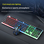Kit Gaming Teclado Mecánico Retro Luminoso y Ratón