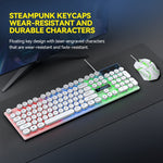 Kit Gaming Teclado Mecánico Retro Luminoso y Ratón