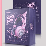 Auriculares Gaming 7.1 Surround USB LED Orejas Gato