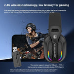 Auriculares inalámbricos de 2.4g de baja latencia con tres modos ANC y Bluetooth