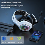 Auriculares Gaming Inalámbricos Bluetooth y 2.4G RGB