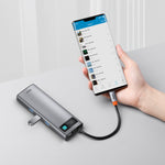 Hub USB-C 9 en 1 con Docking Station Gris Espacial