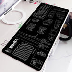 Mousepad Gaming Grande Negro y Blanco para Escritorio