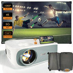 Proyector 4K 5G Bluetooth con Corrección 4D Keystone 1080P