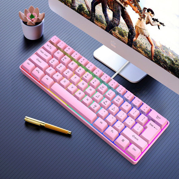 Teclado Gaming Membrana 61 Teclas con Iluminación RGB