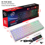 Teclado Gaming Membrana 61 Teclas con Iluminación RGB
