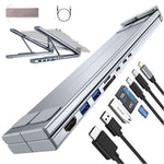 Estación Docking Aluminio 8 en 1 HDMI USB-C con Soporte Laptop