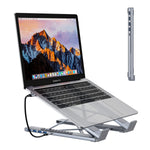 Estación Docking Aluminio 8 en 1 HDMI USB-C con Soporte Laptop
