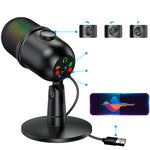 Micrófono Condensador USB Reducción Ruido RGB