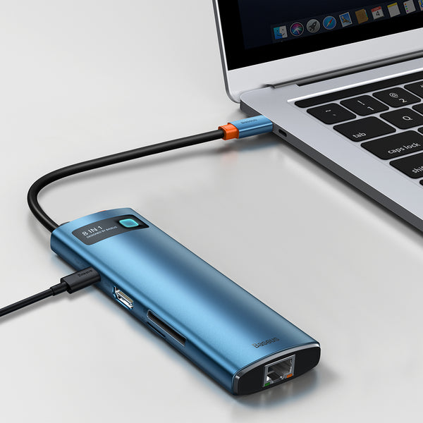 Hub USB Type-C Multifuncional 8 en 1 Azul
