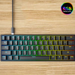 Teclado Mecánico 61 Teclas RGB Efecto Luz Programable
